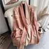 Scarves Cashmere Scarf Hijab Women Print Double-sided Thick Warm Winter Blanket Brand Female Luxury Shawl Wrap Bufanda 20211