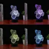 Nyhetsartiklar 3D LED Hjärta Nattljus 7 Färg Utbytbar USB-port Lampor Skrivbordsbordslampa Alla hjärtans födelsedagspresent Akrylpanel Sovrumsdekoration Belysning ZL0266