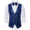 Gilet da uomo in oro lucido con paillettes Gilet da uomo 2022 Marca monopetto con scollo a V Gilet DJ Cantanti da discoteca Gilet Homme Costume