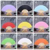 Chinese Fold Fans Bamboo Handheld Folds Fan Summer Ancient Costume Paper Fanning Home Desktop Decoration Sundries Customized Logo BH6200 TYJ
