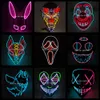 Costume Accessories Hot Sales LED Mask Glowing Halloween Party Mask Rave Carnival DJ Light Up Anime Cosplay P
