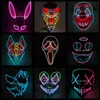 Costume Accessories Hot Sales LED Mask Glowing Halloween Party Mask Rave Carnival DJ Light Up Anime Cosplay P