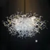 Nordic American Blown Glass Chandelier Lamp LED Lighting Drop Shape Pendant Lights For Hotel Lobby Modern Crystal Chandeliers