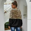 Automne Hiver Léopard Sweatshirts Femmes À Manches Longues À Capuche Sweats À Capuche Casual Zipper Sweat À Capuche Top Manteau Chaud Polerones Mujer 210928