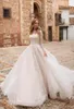 Modest Sheer Long Sleeves Lace Wedding Dresses A Line Tulle Lace Applique Court Train Wedding Bridal Gowns With Buttons EE