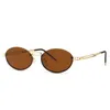 Solglasögon mode liten rund ram metall polariserad märke design Anti-ultraviolett UV400 Casual för vuxen