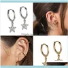 Inne biżuteria luksus cyrkonów bling gwiazda wisiorek obręczy kolczyki do prezentu zaręczynowego Prezent Minimalistyczny Plata de Ley 925 Fine Jewelry Earrin