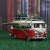 Classic Metal Bus Model Home Decoration Ornaments Antique Figurines Crafts Pography Props Kids Toys Birthday Gifts 210924