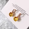 Baoyocn 23 Kleuren Faceted Crystal Candy Square 3 Gold Color Inlay Zirkoon CZ Water Drop Oorbellen Mode Vrouwen Sieraden