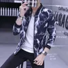 Giacche da uomo Giacca Uomo Moda 2021 Primavera Sottile Bomber Slim Fit Giacca a vento Manica lunga Stampa casual Uomo e cappotti