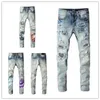 Luxurys Designer Mens Jeans Toppkvalitetsdesignhål Camouflage Patch Spliced ​​Ripped High Street Destroyed Denim Jean S US Size W28-W40