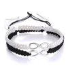 2 pcs artesanal infinito trançado kit pulseira conjunto número amizade charme amor casal pulseira moda jóias