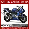 yamaha yzf-r6 yzf r 6 600 cc yzf600 yzfr6 03 04 05 body 95no.79 yzf r6 600cc 2003 2004 2005 cowling yzf-600 03-05 오토바이 bodywork 키트 공장 블루 blk