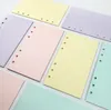 40 fogli 5 colori A6 Fogli sciolti Tinta unita Notebook Ricarica Raccoglitore a spirale All'interno Pagina Planner Riempimento interno Carte Materiale scolastico per ufficio SN