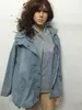 Damenjacken Euro Brasilien Zweiteilige Sets Damen-Jeansjacke mit Kapuze, einfarbig, große Größe, lockerer Freizeitmantel, vielseitig, bequem, Oberteile WDC