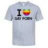 Summer Man's I LOVE GAY PORN T Shirts Hommes O-cou Mode Imprimé Hip-Hop Tee Camisetas Vêtements Casual Top 210629