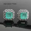 FFGems orecchino d'argento con tormalina smeraldo paraiba brasiliana creato quadrato in pietra blu per le donne gioielleria intera regalo per feste