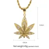 Haute qualité couleur froide 316L en acier inoxydable feuille pendentifs longue chaîne à maillons feuilles Hip Hop collier pour femmes hommes rappeur