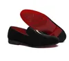 Mannen formele schoenen bowknot trouwjurk mannelijke flats heren casual slip op schoen zwart patent leer rode suede loafers