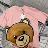 Kids t - shirts T-shirt Top Tees Girl Clássico Carta Urso Bonito Menino Casual Bebê Roupa Confortável Respirável Tshirt Multicolor Criança Verão 4 Cores Estilo Roupa de Forma