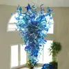 Art D￩co Pendant Lights Lampe ￠ main en verre bleu ￉clairage de lustres pour h￴tel de maison Hall Hall Mall Villa Loft Indoor Lighting Decoration Chandelier LR394