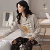 M L XL XXL 3XL 4XL 5XL Long Sleeve Women Nightwear Sleepwear Cotton Nightwear Sets Autumn Pajamas Women Pyjamas 211112