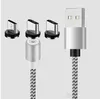 3 i 1 magnetisk telefonkablar laddningslinje 2a nylon snabb laddningsladd Typ C Micro USB-kabeldrag för Samsung S21 Izeso 2022