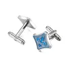 Fleur de Lis Cufflinks Mens Blue Fleur-de-Lis Cufflink / 아버지의 날 / 연인 / 친구 / 결혼식 / 기념일 / 생일 선물