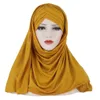 2021 Nuove Donne Jersey Sciarpa Morbida Tinta Unita di Cotone Istantaneo Hijab Scialli e Avvolge Foulard Femme Hijab Musulmano Pronto da Indossare Foulard