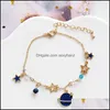 Charm Bracelets Jewelry Bracelet Sweet Fashion Dream Planet Pentagonal Star Versatile Soft Sister Trendsetter Crystal B4016 Drop Delivery 20