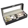 Titta på lådor Fall 1/2/3/5/6 rutnät Box Pu Leather Case Holder Organizer Lagring för kvartsklockor smycken Display Gift Deli22