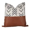 Almofado de Cushionscorative Pillow Faux Couather e algodão decorativo Tampa