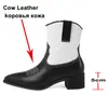Meotina Real Leather Western Boots Kobiety Buty Wskazane Toe Block Obcasy Kostki Buty High Heel Lady Krótkie buty Jesień Zima 40 210608