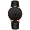 Mens Quartz Horloges Mannen Casual Dial Lederen Strap Montre de Luxe Horloge Color2