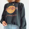 Vintage Top Streetwear imprimé sweat femmes surdimensionné à capuche hiver pull hauts adolescent vêtements mode 210809
