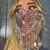 Lacteo Bling Rhinestone Wedding Nightclub Bar Party Decoration Face Fashion Tassel Pendant Jewelry Mask for Women Gifts