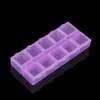 Rectangle Small 10 Grid Compartment Plastic Organizer Jewelry Boxes Earring Beads Storage Case Containers Display Pillbox Wholesale