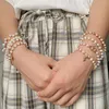 Beaded Strands Soft Chain Armband Women Natural Freshwater Pearls Bangle Fantastiska vita barockpärlor Armband Män justerbara smycken Faw