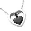 Médaillons Ouvrables En Acier Inoxydable Bouteille De Stockage De Parfum Double Amour Coeur Pendentifs Urne Collier Mémorial Amant Bijoux Couple Souvenir Cadeau D'anniversaire