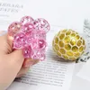 5cm/6cm/7cm squishy ball fidget 장난감 장난감 반짝이는 분말 물 비드 메쉬 스 quish 포도 볼 안티 스트레스 볼 스트레스 릴리프 감압 장난감 불안 완화