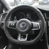 Dla Volkswagen Golf 7R-Line DIY Niestandardowy zamszowy Skórzany Kierownica Pokrywa Koła samochodowa Akcesoria