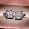 Mannen Vrouwen Gouden Oorknopjes Mode Hip Hop Sieraden Fonkelende CZ Gesimuleerde Diamant Zilveren Oorbel