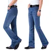 MENS FLARED BEN JEANS TRUITERS Hög midja lång flare för män bootcut blå hommes klockbotten jeans män 210622251p