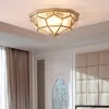 Gold Round LED Ceiling Light Living Room Bedroom Lighting Glass copper Modern Luxury Lamps Bedroom Restaurant Aisle Corridor