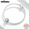 Wostu 100% 925 Sterling Prata Brilhante Mamãe Beads Amor para Madre Charme Pingente Fit Bracelete Original Colar de Jóias CQC1654 Q0531