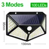 188 LED Solar Light Outdoor 4modes Lampa słoneczna Zasilany światłem słonecznym Wodoodporna Czujnik ruchu Światło do ogrodu patio Luces Soliars