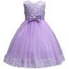 Lace Girls Wedding Party Dresses for Girl's Födelsedag Baby Kids Kostym Evening Ball Drteenager Vestidos Kläder X0803