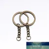 10 pcs/lot Key Ring Key Chain Gold Rhodium Antique Bronze 60mm Long Round Split Keychain Keyrings Jewelry Making Bulk Wholesale