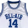 Mäns Friska Prince of Bel-Air Academy Basketball Jersey 14 Kommer Smith 23 Carlton Banks 25 tröjor sys