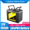 Liitokala 12.8v 100Ah LifePo4 Battery DIY 12V 24V 36V 48V Batteripaket för start fordonsbil golf vagn ups hushållsapparater inverterare/14.6v20a laddare